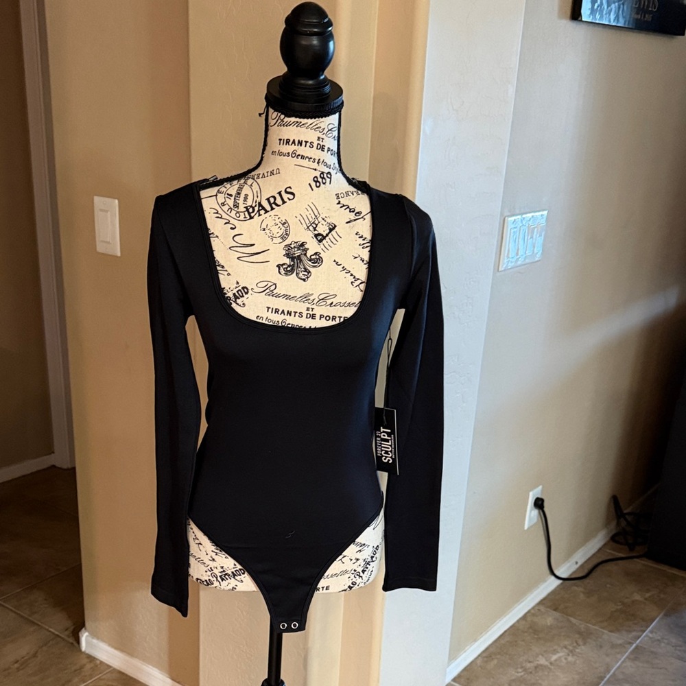 Forever 21 Black Long Sleeve Bodysuit